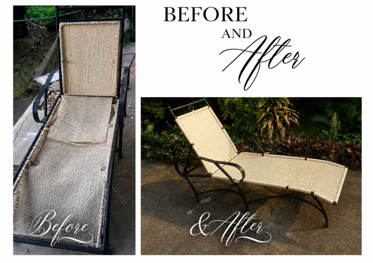 Bafore & After Synthetic Pool Lounger Repairs