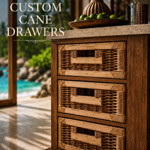 Custom Rattan Cane Drawers