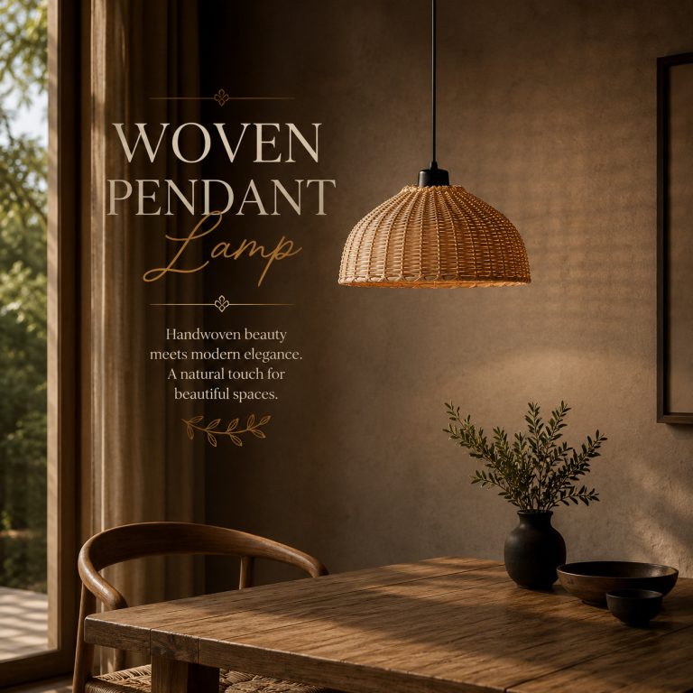Rattan Homecraft Woven Pendant Lamp – Handwoven Cane Lighting