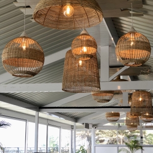 Woven Cane Pendant Lamps