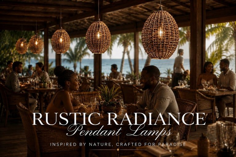 Rustic Radiance Pendant Lampshades | Handcrafted Woven Cane Lighting