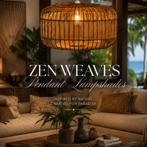 Help me edit my product on my wordpress website - The title is "Zen Weaves Woven Wicker Pendant Lampshades 48 x 30 R2750" - My product description is "Zen Weaves Handwoven Raffia & Palambeng Cane Pendant Lampshade throws a beautiful light ambience 48w x 30h R2750" My Yoast SEO premium Focus keyphrase is "Zen Weaves Handwoven Raffia & Palambeng Cane Pendant Lampshade". My SEO title is "zen-weaves-woven-wicker-pendant-lampshade". My Meta description is "Zen Weaves Handwoven Raffia & Palambeng Cane Pendant Lampshade- Natural textures ,coastal boho vibe, warm ambient light. Durable, artisan crafted lighting for any room." Please help with my Premium SEO analysis ...... it is happy with my related keyphrase which is "Zen Weaves Handwoven Raffia & Palambeng Cane Pendant Lampshade" how long should my meta description length be give us a product short description provide a caption for my media picture of the Zen Weaves Pendant Lampshade I need to fix my premium SEO analysis which is "Zen Weaves Pendant Lampshade" Product description should be 300 words. Please expand beautifully "Zen Weaves Handwoven Raffia & Cane Pendant Lampshade brings warmth, texture, and relaxed coastal elegance into your space. Expertly artisan-crafted using natural raffia and Palambeng cane, this statement pendant light creates a soft ambient glow perfect for dining rooms, bedrooms, lounges, restaurants, and boutique interiors. Its organic woven texture and timeless boho aesthetic complement modern coastal, tropical, and contemporary interiors beautifully. Dimensions: 48cm Width x 30cm Height make the image a little smaller but keep the dimensions perfectly make the image a little smaller but keep the dimensions perfectly give us a product short description Write Alt Text for this image Give us some keyphrase synonyms This should be 300 words. Please elaborate this product-The Zen Weaves Pendant Lampshade is beautifully handwoven from natural raffia and cane, bringing warm ambient lighting and effortless coastal elegance into any space. Its organic texture and artisan craftsmanship make it a timeless statement piece for modern boho, tropical, and contemporary interiors. This product is called Willow Glow Pendant Lamp. It is made of Palembang Cane and handwoven. Please give us a 300 word product description. syninyms for willow glow pendant lamps Give us a few product tags Give us a short description on this product make this lampshade a little smaller but keep the detail very crisp give us some alt text for the product image short description of this product for the product image High-fidelity textures on fabric , photorealistic 8k Octane render quality, volumetric lighting, sharp subject focus. This product is called Rustic Radiance Pendant Lamp. It is made of Palembang Cane and handwoven. Please give us a 300 word product description. add another 100 words to this description, from a great marketing point of view Shorten this by 80 words alt text for this product very short description of this product for product image how do you add internal links to your product page Cinematic medium shot of a pendant lamp exactly as the picture attached perfectly round with multiple identical pendant lamps in the setting at different tables with diners Scenery: tropical island restaurant setting , very high end Michelin star quality style. Lighting: dramatic and atmospheric with gentle lighting shaping the silhouette and shape contours, balanced with a soft cool fill. Background: blurred restaurant night scene with bokeh lights in cyan, white and amber tones, shallow depth field (85mm f/1.8 look). High-fidelity textures on fabric , photorealistic 8k Octane render quality, volumetric lighting, sharp subject focus. Cinematic medium shot of a pendant lamp exactly as the picture attached perfectly round with multiple identical pendant lamps in the setting at different tables with diners Scenery: tropical island restaurant setting , very high end Michelin star quality style. Lighting: dramatic and atmospheric with gentle lighting shaping the silhouette and shape contours, balanced with a soft cool fill. Background: blurred restaurant night scene with bokeh lights in cyan, white and amber tones, shallow depth field (85mm f/1.8 look). High-fidelity textures on fabric , photorealistic 8k Octane Cinematic medium shot of a pendant lamp exactly as the picture attached perfectly round with multiple identical pendant lamps in the setting at different tables with diners Scenery: tropical island restaurant setting , very high end Michelin star quality style. Lighting: dramatic and atmospheric with gentle lighting shaping the silhouette and shape contours, balanced with a soft cool fill. Background: blurred restaurant night scene with bokeh lights in cyan, white and amber tones, shallow depth field (85mm f/1.8 look). High-fidelity textures on fabric , photorealistic 8k Octane render quality, volumetric lighting, sharp subject focus. Cinematic medium shot of a pendant lamp exactly as the picture attached perfectly round with multiple identical pendant lamps in the setting at different tables with diners. Scenery: tropical island restaurant setting , very high end Michelin star quality style. Lighting: dramatic and atmospheric with gentle lighting shaping the silhouette and shape contours, balanced with a soft cool fill. Background: blurred restaurant night scene with bokeh lights in cyan, white and amber tones, shallow depth field (85mm f/1.8 look). High-fidelity textures on fabric , photorealistic 8k Octane render quality, volumetric lighting, sharp subject focus. Keep the dimensions of this lamp exactly the same as in the picture Make these lamps slightly more oval, similar to a rugby ball shape and size make the lamps shorter and a bit wider. Dimensions are 37cm high by 34 cm wide elongate them a little High-fidelity textures on fabric , photorealistic 8k Octane render quality, volumetric lighting, sharp subject focus. Keep the dimensions of this lamp exactly the same as in the picture High-fidelity textures on fabric , photorealistic 8k Octane render quality, volumetric lighting, sharp subject focus. Just one lampshade Keep the woven pendant lamp in the EXACT original shape, proportions, weave structure, silhouette, dimensions, curvature, and overall design shown in the reference image. Do not redesign, reshape, stretch, widen, shorten, or reinterpret the lamp in any way. Preserve every contour and weaving detail exactly as photographed. Enhance only the image quality and realism: sharpen fine woven fibers, improve edge clarity, increase texture definition, refine lighting realism, and enhance natural material detail while keeping the lamp unchanged. Photorealistic 8k Octane render quality, ultra-detailed raffia and cane textures, crisp focus, clean edges, realistic shadows, soft volumetric lighting, balanced exposure, subtle depth of field, luxury interior photography aesthetic, high dynamic range, professional product photography, extremely sharp subject detail, natural warm tones, studio-quality clarity. Do not alter the lamp design in any way. Shape preservation is the highest priority. Keep the woven pendant lamp in the EXACT original shape, proportions, weave structure, silhouette, dimensions, curvature, and overall design shown in the reference image. Do not redesign, reshape, stretch, widen, shorten, or reinterpret the lamp in any way. Preserve every contour and weaving detail exactly as photographed. Enhance only the image quality and realism: sharpen fine woven fibers, improve edge clarity, increase texture definition, refine lighting realism, and enhance natural material detail while keeping the lamp unchanged. Photorealistic 8k Octane render quality, ultra-detailed raffia and cane textures, crisp focus, clean edges, realistic shadows, soft volumetric lighting, balanced exposure, subtle depth of field, luxury interior photography aesthetic, high dynamic range, professional product photography, extremely sharp subject detail, natural warm tones, studio-quality clarity. Do not alter the lamp design in any way. Shape preservation is the highest priority. Keep the woven pendant lamp in the EXACT original shape, proportions, weave structure, silhouette, dimensions, curvature, and overall design shown in the reference image. Do not redesign, reshape, stretch, widen, shorten, or reinterpret the lamp in any way. Preserve every contour and weaving detail exactly as photographed. Enhance only the image quality and realism: sharpen fine woven fibers, improve edge clarity, increase texture definition, refine lighting realism, and enhance natural material detail while keeping the lamp unchanged. Photorealistic 8k Octane render quality, ultra-detailed raffia and cane textures, crisp focus, clean edges, realistic shadows, soft volumetric lighting, balanced exposure, subtle depth of field, luxury interior photography aesthetic, high dynamic range, professional product photography, extremely sharp subject detail, natural warm tones, studio-quality clarity. Do not alter the lamp design in any way. Shape preservation is the highest priority. Cinematic medium shot of a pendant lamp exactly as the picture attached perfectly round with multiple identical pendant lamps in the setting at different tables with diners Scenery: tropical island restaurant setting , very high end Michelin star quality style. Lighting: dramatic and atmospheric with gentle lighting shaping the silhouette and shape contours, balanced with a soft cool fill. Background: blurred restaurant night scene with bokeh lights in cyan, white and amber tones, shallow depth field (85mm f/1.8 look). High-fidelity textures on fabric , photorealistic 8k Octane render quality, volumetric lighting, sharp subject focus. Please give me a prompt to put this exact pendant lamp in a living area just highlighting this lamp Keep the woven pendant lamp in the EXACT original shape, proportions, weave structure, silhouette, dimensions, curvature, and overall design shown in the reference image. Do not redesign, reshape, stretch, widen, shorten, or reinterpret the lamp in any way. Preserve every contour and weaving detail exactly as photographed. The lamp must remain the hero subject and look identical to the original reference image. Place the pendant lamp in a luxurious modern tropical living area with soft neutral interiors, organic textures, and elegant coastal styling. The lamp should hang prominently above a stylish coffee table or lounge seating area as the main focal point of the room. Scenery: high-end designer living room with warm wood accents, linen sofas, textured cushions, natural woven décor, indoor tropical plants, soft beige and earthy tones, refined contemporary coastal aesthetic. Lighting: cinematic warm ambient lighting with soft volumetric glow from the pendant lamp, gentle shadows shaping the weave contours, balanced with subtle cool natural fill light from large windows. Camera style: cinematic medium shot, shallow depth of field (85mm f/1.8 look), luxury interior photography aesthetic, softly blurred background to emphasize the pendant lamp. Quality: photorealistic 8k Octane render quality, ultra-detailed raffia and cane textures, crisp focus, clean edges, realistic shadows, high dynamic range, studio-quality clarity, extremely sharp subject detail, professional architectural interior photography. Do not alter the lamp design in any way. Shape preservation is the highest priority. make this a bit smaller and slightly wider To this exact picture- Please use this elegant high-end serif + flowing script font combination and layout style for all your future pendant lamp photos and text overlays. Add the words "Rustic Radiance Pendant Lampshades" straighten the cable of the pendant lamp To this exact picture- Please use this elegant high-end serif + flowing script font combination and layout style for all your future pendant lamp photos and text overlays. Add the words "Rustic Radiance Pendant Lampshades" right in the centre of the picture below the lamp alt text for this picture please small description of this lamp add synonyms for the rustic pendant lampshade Keep the woven pendant lamp in the EXACT original shape, proportions, weave structure, silhouette, dimensions, curvature, and overall design shown in the reference image. Do not redesign, reshape, stretch, widen, shorten, or reinterpret the lamp in any way. Preserve every contour and weaving detail exactly as photographed. The lamp must remain the hero subject and look identical to the original reference image. Place the pendant lamp in a luxurious modern tropical living area with soft neutral interiors, organic textures, and elegant coastal styling. The lamp should hang prominently above a stylish coffee table or lounge seating area as the main focal point of the room. Scenery: high-end designer living room with warm wood accents, linen sofas, textured cushions, natural woven décor, indoor tropical plants, soft beige and earthy tones, refined contemporary coastal aesthetic. Lighting: cinematic warm ambient lighting with soft volumetric glow from the pendant lamp, gentle shadows shaping the weave contours, balanced with subtle cool natural fill light from large windows. Camera style: cinematic medium shot, shallow depth of field (85mm f/1.8 look), luxury interior photography aesthetic, softly blurred background to emphasize the pendant lamp. Quality: photorealistic 8k Octane render quality, ultra-detailed raffia and cane textures, crisp focus, clean edges, realistic shadows, high dynamic range, studio-quality clarity, extremely sharp subject detail, professional architectural interior photography. Do not alter the lamp design in any way. Shape preservation is the highest priority. It is round To this exact picture- Please use this elegant high-end serif + flowing script font combination and layout style for all your future pendant lamp photos and text overlays. Add the words "Willow Glow Pendant Lampshades" right in the centre of the picture below the lamp alt text for this lampshade please alt text for this picture please for wordpress product small description of this lamp give some product tags for this lamp please This product is called Mystical Mesh Pendant Lampshade. It is made of Palembang Cane and handwoven. Please give us a 300 word product description. give me some alt text for this picture write a short description on this lamp The Mystical Mesh Pendant Lampshade is a beautifully handwoven statement piece crafted from natural Palembang cane, designed to bring warmth, texture, and refined tropical elegance into your interior space. With its tall woven silhouette and intricate open-weave design, this pendant lamp creates a soft ambient glow that instantly transforms any room into a relaxing and luxurious retreat. Expertly artisan-crafted using traditional weaving techniques, the Mystical Mesh Pendant Lampshade showcases the natural beauty and organic character of Palembang cane. Its breathable woven structure allows light to filter gently through the cane, casting warm atmospheric patterns and creating a calm, inviting mood. The detailed mesh-style weave adds depth and texture while maintaining a light, airy aesthetic perfect for modern coastal, tropical, bohemian, and contemporary interiors. Whether styled above a dining table, kitchen island, lounge area, covered patio, boutique hotel, beachside restaurant, or luxury resort, this pendant lampshade becomes an elegant focal point that enhances the surrounding space effortlessly. Its natural earthy tones blend beautifully with wood, linen, stone, and other organic materials, making it incredibly versatile for a wide range of interior styles. Designed for both residential and commercial spaces, the Mystical Mesh Pendant Lampshade delivers a timeless balance of artisan craftsmanship and modern sophistication. Its elongated shape adds visual height and elegance while the warm lighting creates a welcoming atmosphere ideal for entertaining or everyday living. Each piece is individually handcrafted, ensuring every lampshade carries its own unique woven character and authentic artisanal detail. The Mystical Mesh Pendant Lampshade is more than just lighting — it is a decorative statement that brings natural beauty, relaxed luxury, and handcrafted charm into your home or hospitality setting. Shorten these sentences to 20 words a sentence maximum. Keep the woven pendant lamp in the EXACT original shape, proportions, weave structure, silhouette, dimensions, curvature, and overall design shown in the reference image. Do not redesign, reshape, stretch, widen, shorten, or reinterpret the lamp in any way. Preserve every contour and weaving detail exactly as photographed. Enhance only the image quality and realism: sharpen fine woven fibers, improve edge clarity, increase texture definition, refine lighting realism, and enhance natural material detail while keeping the lamp unchanged. Photorealistic 8k Octane render quality, ultra-detailed raffia and cane textures, crisp focus, clean edges, realistic shadows, soft volumetric lighting, balanced exposure, subtle depth of field, luxury interior photography aesthetic, high dynamic range, professional product photography, extremely sharp subject detail, natural warm tones, studio-quality clarity. Do not alter the lamp design in any way. Shape preservation is the highest priority. Keep the woven pendant lamp in the EXACT original shape, proportions, weave structure, silhouette, dimensions, curvature, and overall design shown in the reference image. Do not redesign, reshape, stretch, widen, shorten, or reinterpret the lamp in any way. Preserve every contour and weaving detail exactly as photographed. The lamp must remain the hero subject and look identical to the original reference image. Place the pendant lamp in a luxurious modern tropical living area with soft neutral interiors, organic textures, and elegant coastal styling. The lamp should hang prominently above a stylish coffee table or lounge seating area as the main focal point of the room. Scenery: high-end designer living room with warm wood accents, linen sofas, textured cushions, natural woven décor, indoor tropical plants, soft beige and earthy tones, refined contemporary coastal aesthetic. Lighting: cinematic warm ambient lighting with soft volumetric glow from the pendant lamp, gentle shadows shaping the weave contours, balanced with subtle cool natural fill light from large windows. Camera style: cinematic medium shot, shallow depth of field (85mm f/1.8 look), luxury interior photography aesthetic, softly blurred background to emphasize the pendant lamp. Quality: photorealistic 8k Octane render quality, ultra-detailed raffia and cane textures, crisp focus, clean edges, realistic shadows, high dynamic range, studio-quality clarity, extremely sharp subject detail, professional architectural interior photography. Do not alter the lamp design in any way. Shape preservation is the highest priority. Place it in a beautiful setting. Just the one lamp To this exact picture- Please use this elegant high-end serif + flowing script font combination and layout style for all your future pendant lamp photos and text overlays. Add the words "Zen Weaves Pendant Lampshades" right in the centre of the picture below the lamp Alt text for this picture please