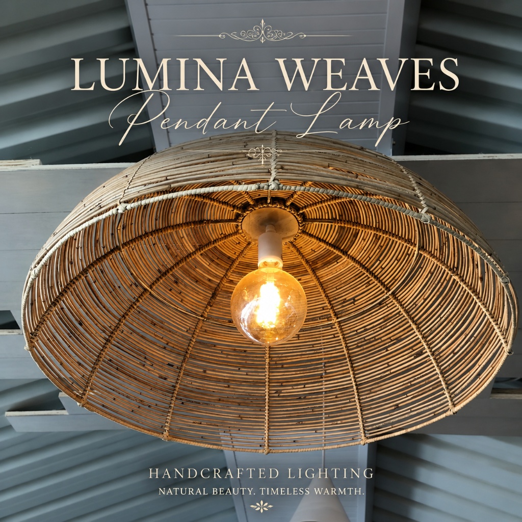 Lumina Weaves Pendant Lampshades handwoven in cane