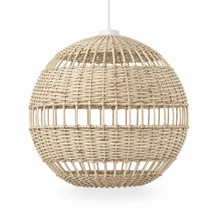 Willow Glow handwoven white Palembang cane pendant lampshade