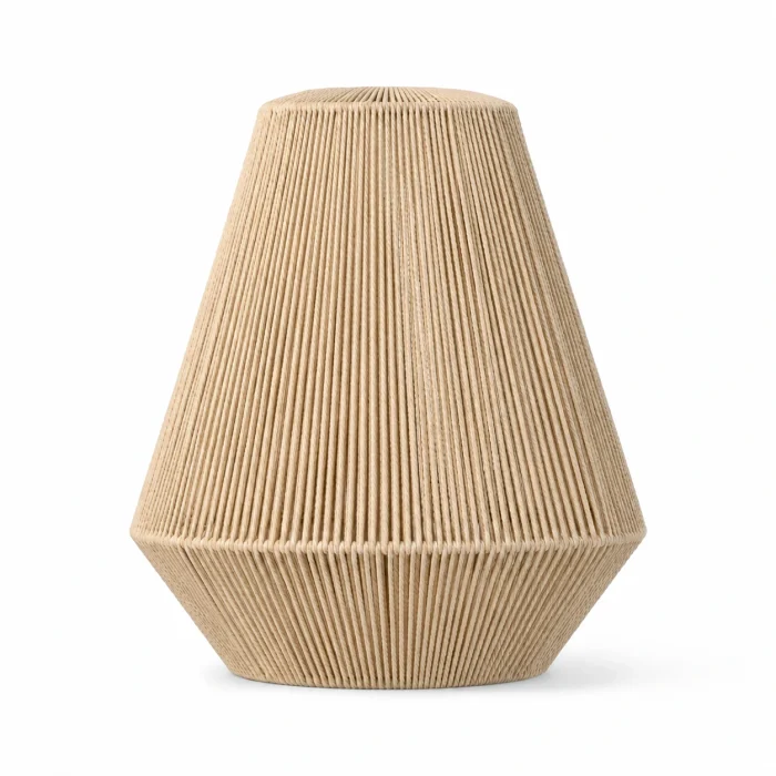 Drift Halo pendant lampshade in natural twisted Danish cord, 65 cm high and 56 cm wide