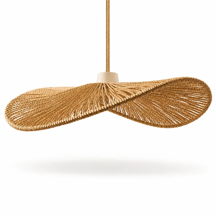 Solara Wave handmade Danish-cord pendant lampshade on a white studio background